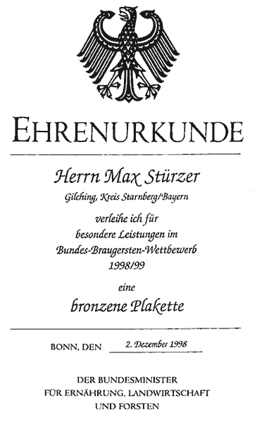 Ehrenurkunde