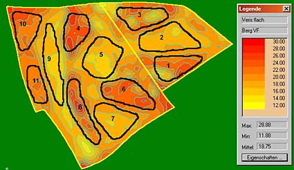 Einteilung in zu beprobende Zonen